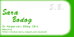 sara bodog business card